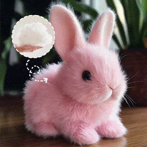 Tdtopic Rabbit Toy Jucărie de pluș de simulare pentru copii