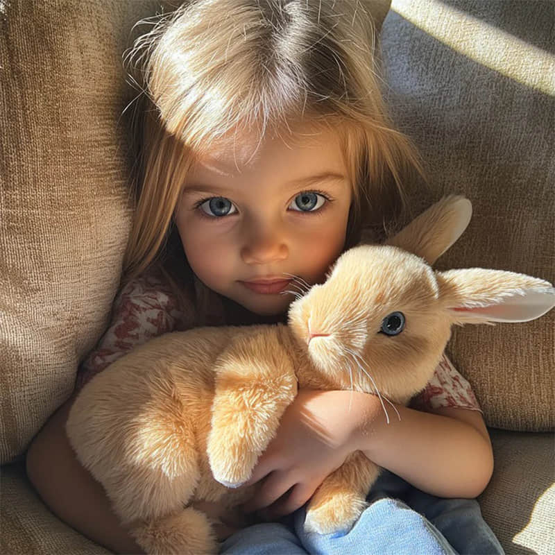 Tdtopic Rabbit Toy Jucărie de pluș de simulare pentru copii