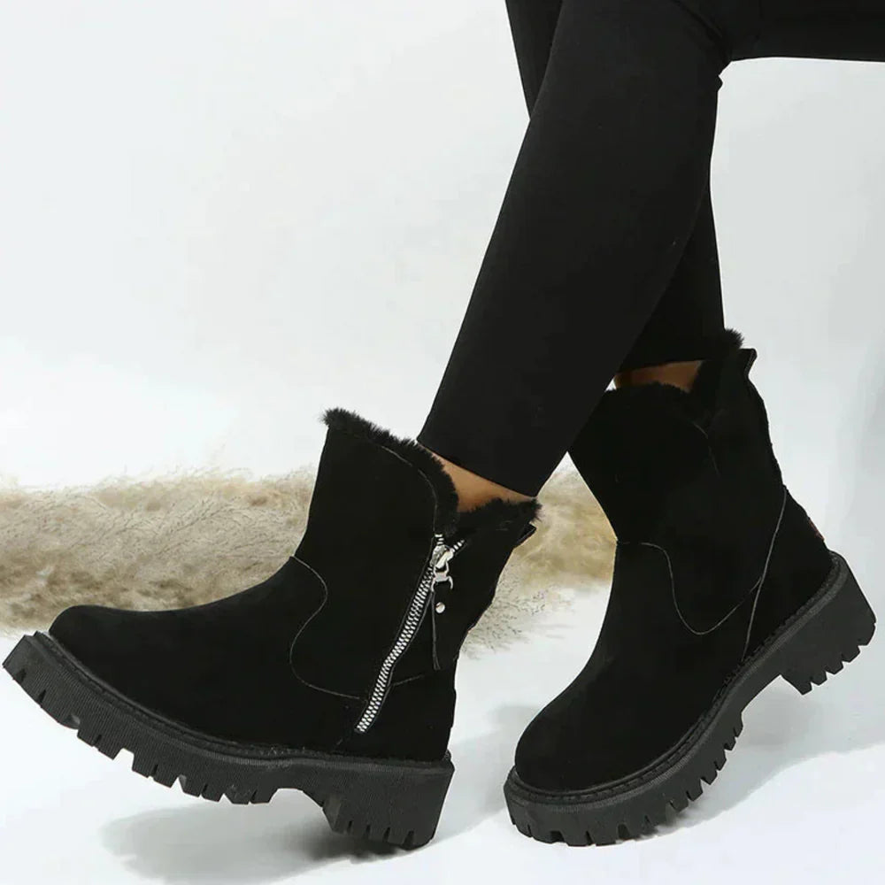 Tdtopic Cizme noi de iarna dama inalte cizme martin piele nubuck-(aqy)